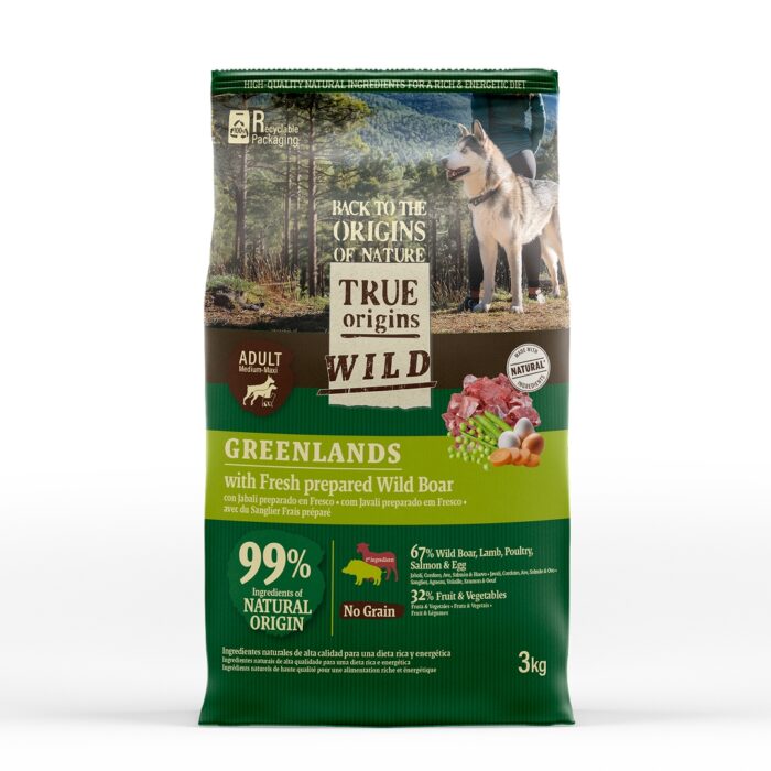 True Origins Wild Greenlands ração para cães.