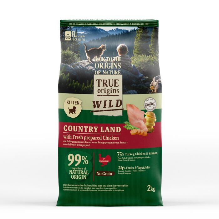 True Origins Wild Kitten Frango e Peru Ração para gatos