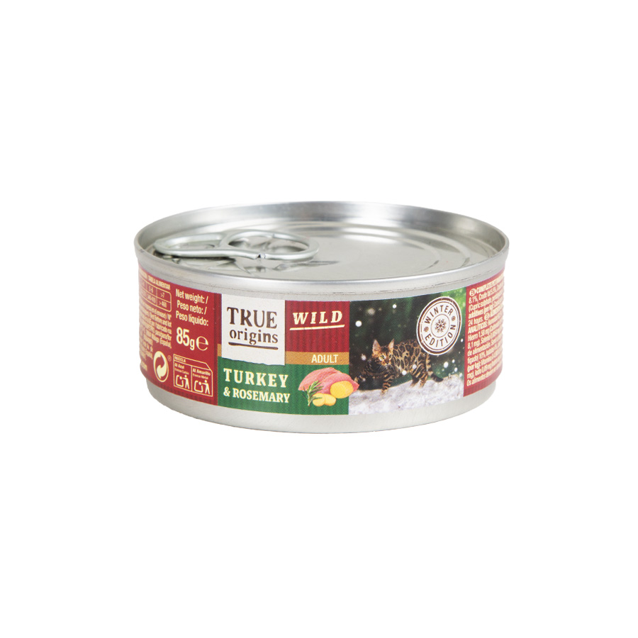 True Origins Wild Winter Edition Pavo y Romero lata para gatos