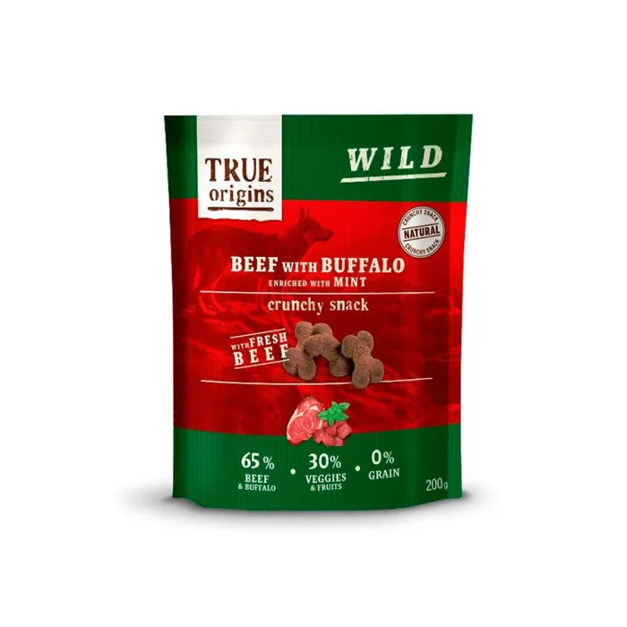True Origins Wild Biscoitos Vitela com Bufalo e Menta para cães