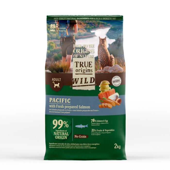 True Origins Wild Adult Pacific Salmão ração para gatos