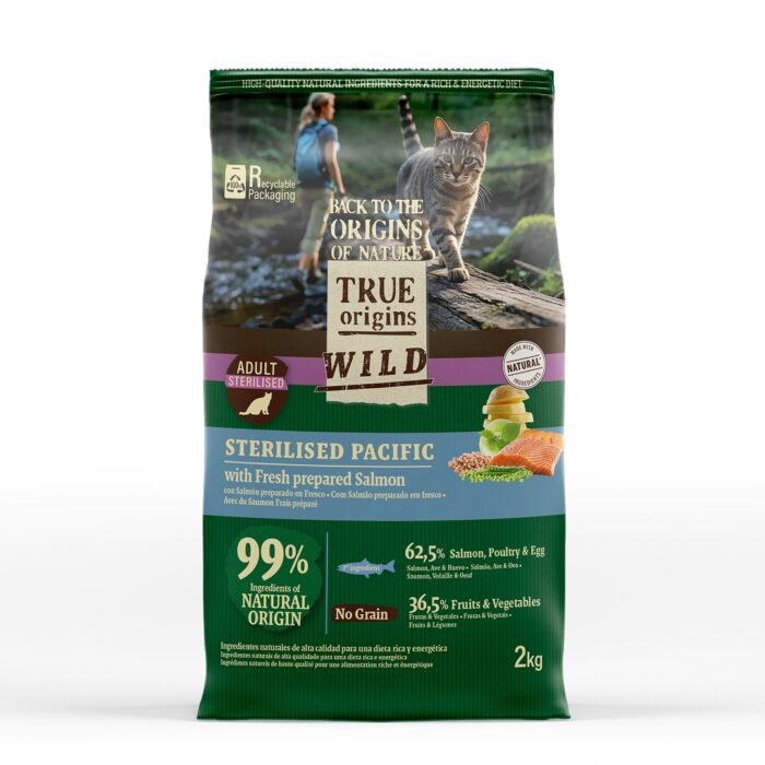 True Origins Wild ração salmão para gatos esterilizados