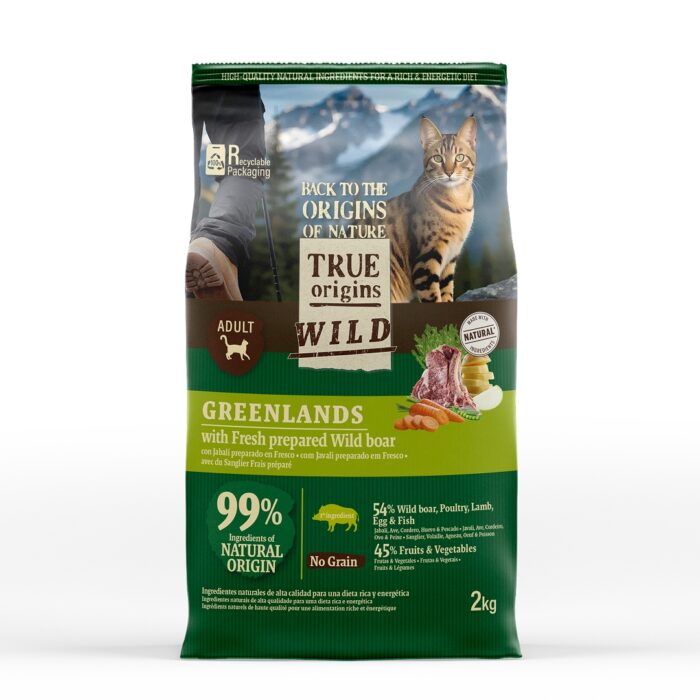 True Origins Wild Greenlands Javali ração para gatos