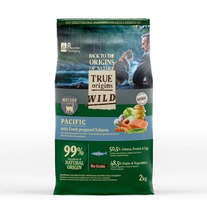 True Origins Wild Pacific Salmão ração para gatos sénior