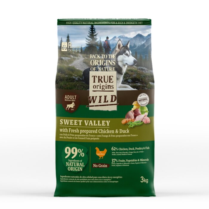 True Origins Wild Sweet Valley ração de frango com pato para cães