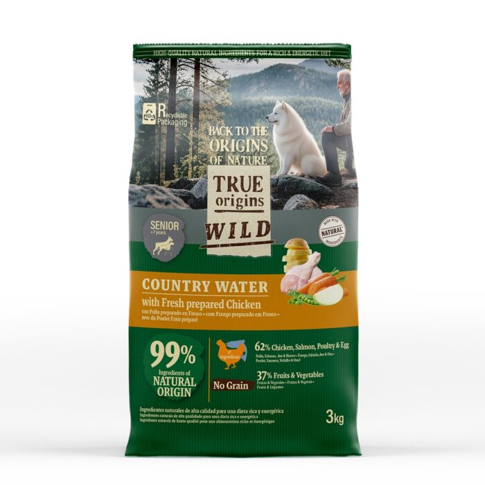 True Origins Wild Senior Country Water ração de frango para cães